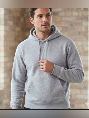 Champion Heather Gray Hooded Pullover Sweatshirt Size XL